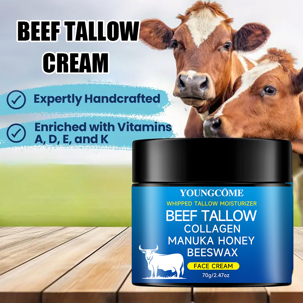 Anti-Aging Face Cream - タローフェイスクリーム 生ハニーオリーブオイル アンチエイジングフェイスクリーム しわ除去 コラーゲン配合 しわを滑らかにする