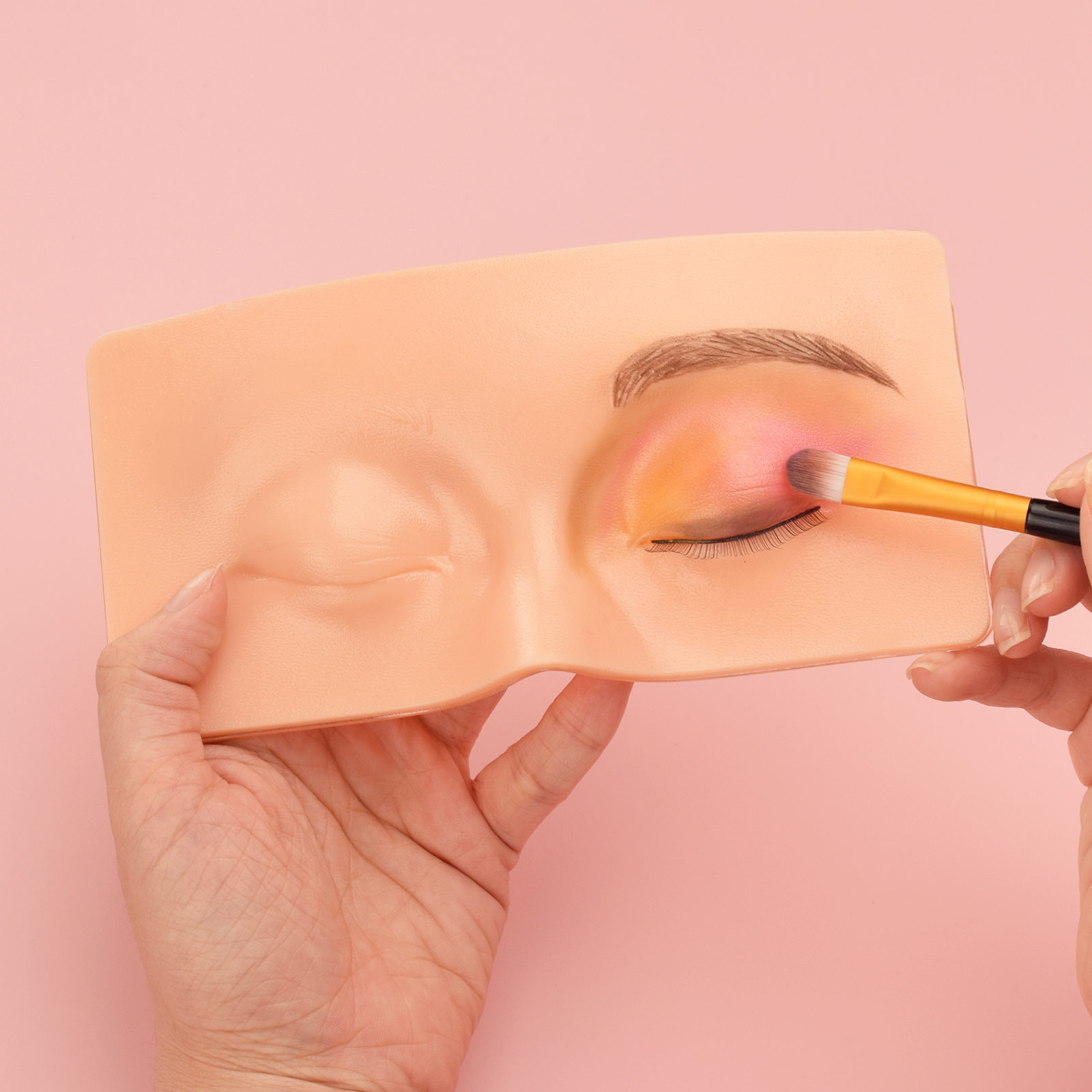 Beauty Makeup Academy - 1個入り 箱なし 再利用可能 メイクアップボード 5D眉毛タトゥー練習用スキン 目を閉じた状態のトレーニング用シリコンパッド