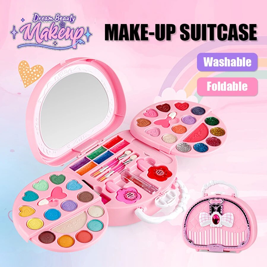 Beauty Makeup For Kids - キッズビューティーおもちゃ メイクアップキット リトルバッグ 洗えるごっこ遊び 化粧品セット おもちゃ