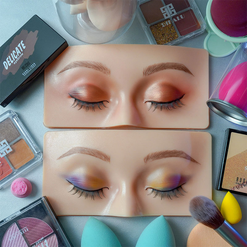 Beauty Makeup Academy - アイメイク用の再利用可能なメイクアップボード,アートワーク,トレーニング,化粧品用のシリコンパッド