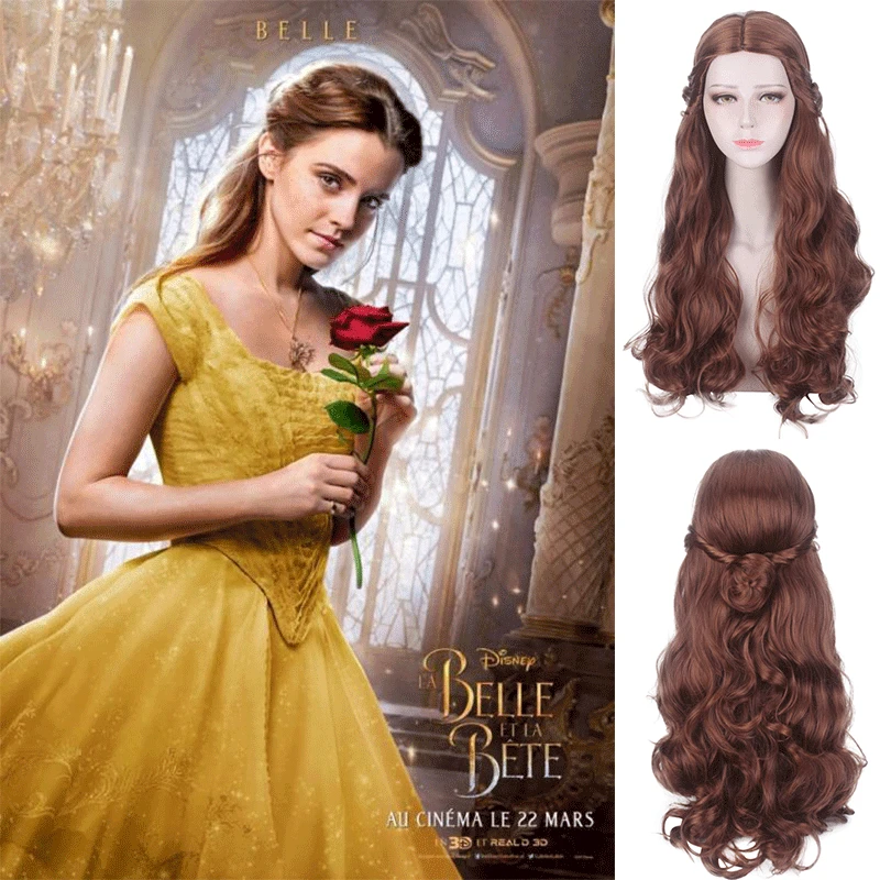 Beauty Hair Makeup - 美女と野獣 コスプレウィッグ ベルプリンセス ライトブラウン ロングカーリーヘア アニメウィッグ