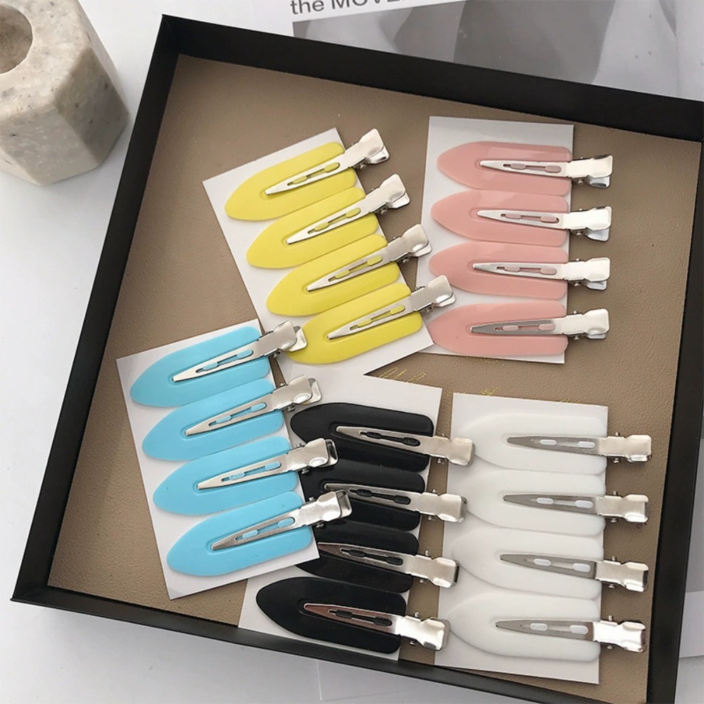 Makeup Beauty Set - 10 ピース/セット新しい曲がらないシームレスな基本的なヘアクリップサイド前髪バレッタメイク洗顔アクセサリー女性女の子スタイリングヘアピン