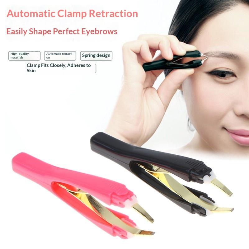 Beauty Hair Makeup - 眉毛ピンセット自動格納式顔の毛ひげ除去ステンレス鋼防錆美容毛抜きメイクアップツール