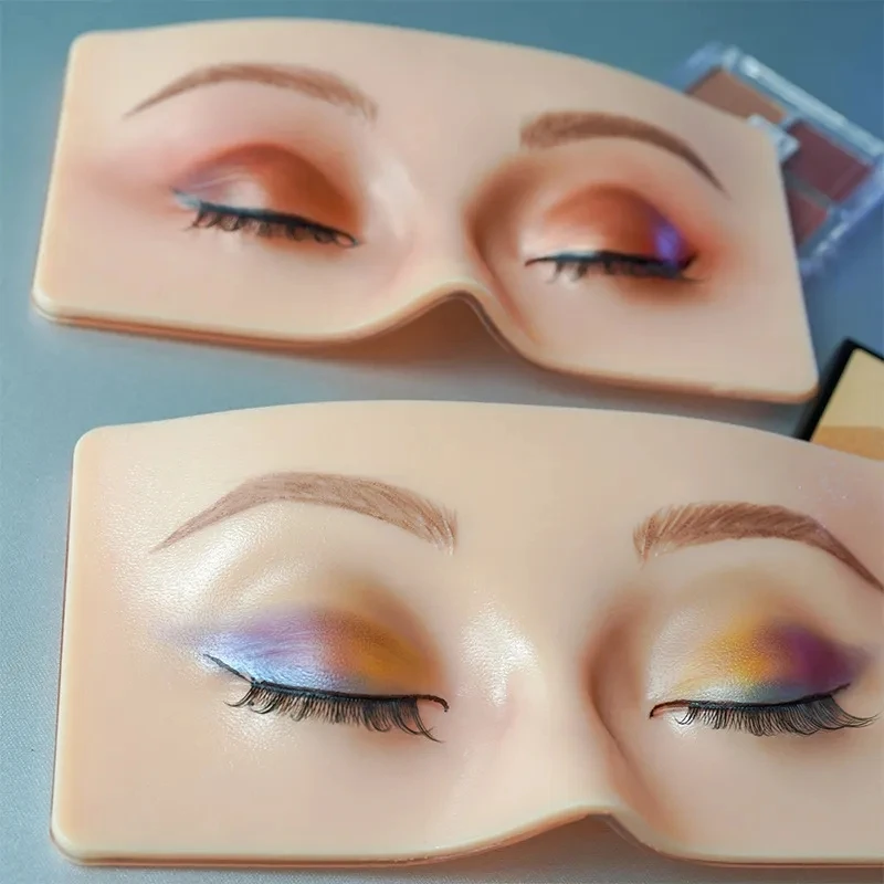 Beauty Makeup Academy - プリントされた再利用可能なメイクアップボード,眉毛のタトゥー用のアクセサリー,肌に閉じた,目のトレーニング用,シリコンパッド,メイクアップアクセサリー,1個