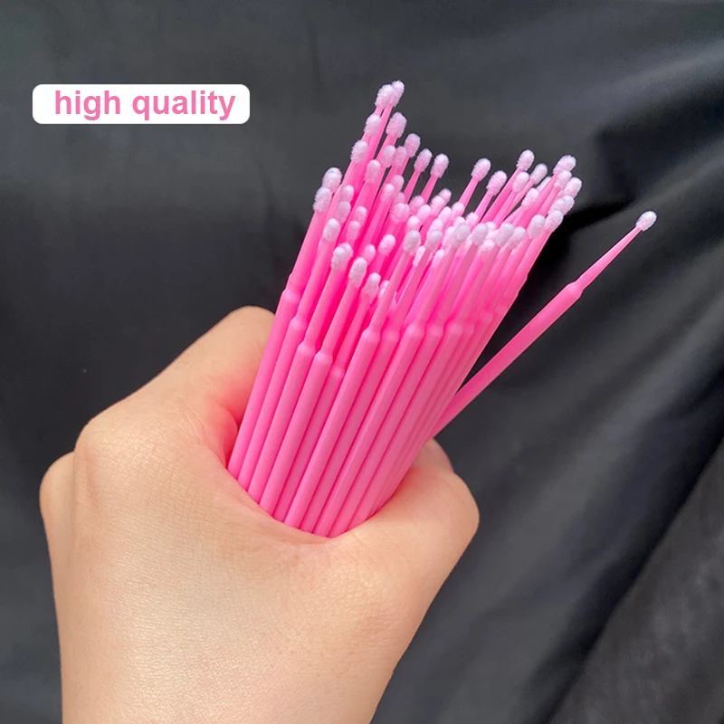 100 個ソフト使い捨てマイクロ綿棒まつげエクステンションク - Beauty Makeup Women のレビューと価格