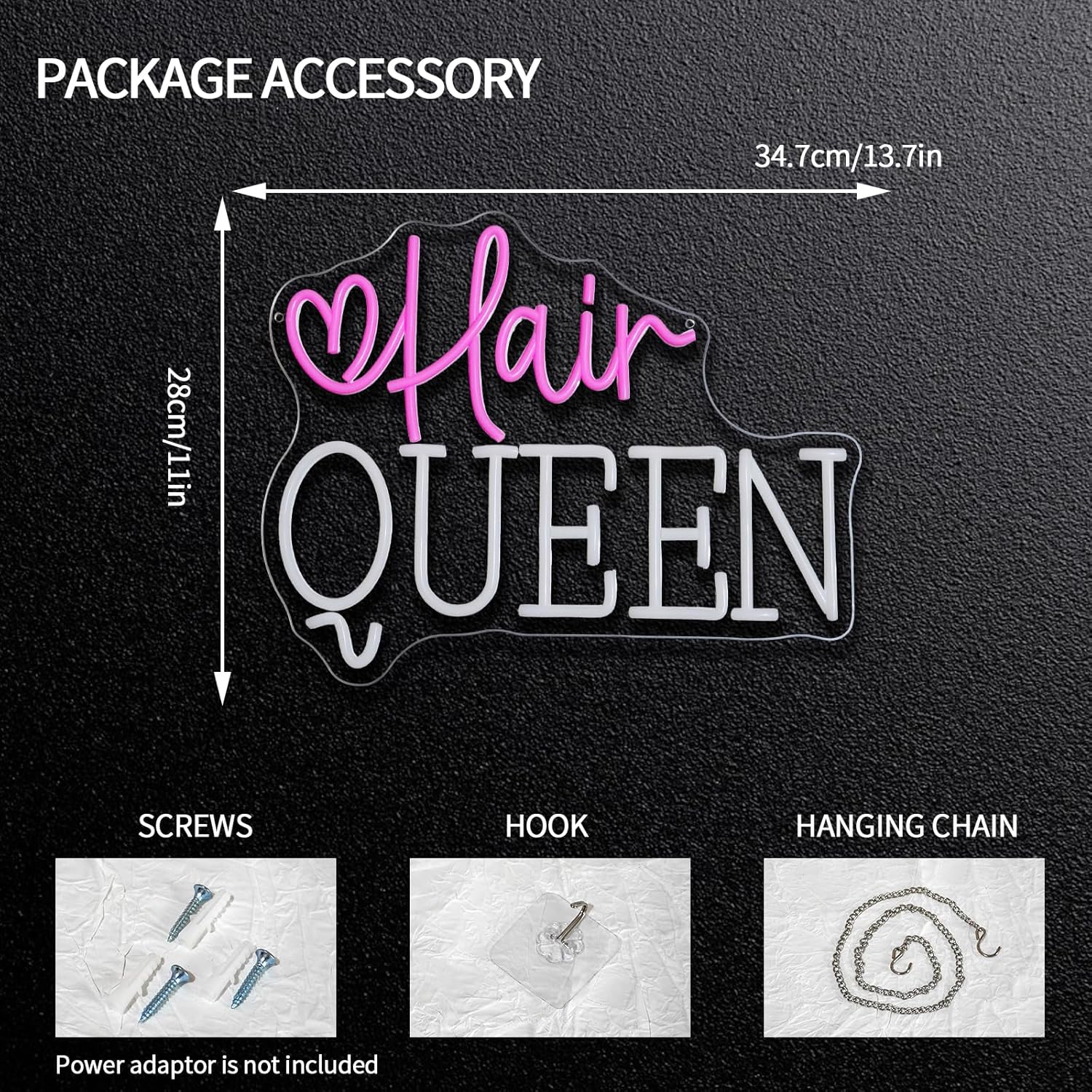ヘアクイーンネオンサインUSB電源理髪店LEDネオンライトヘ - Beauty Queen Makeup Studio のレビューと価格
