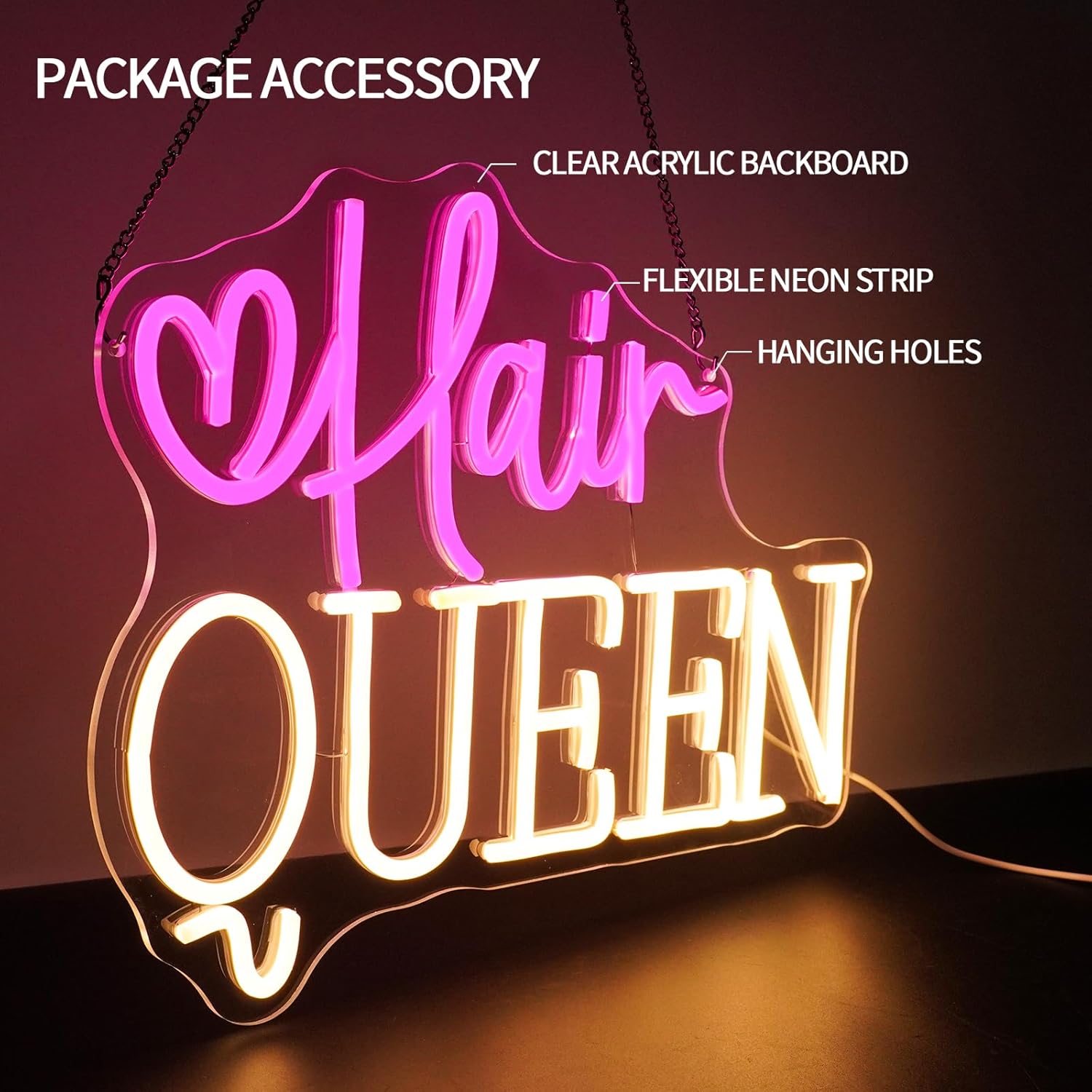 ヘアクイーンネオンサインUSB電源理髪店LEDネオンライトヘ - Beauty Queen Makeup Studio のレビューと価格