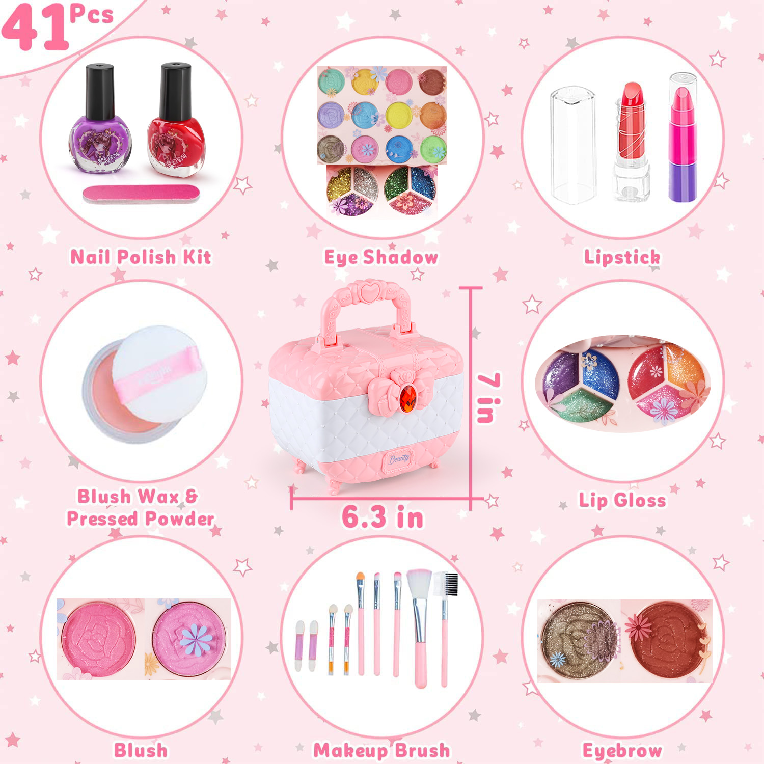 子供用メイクアップキット,女の子用の洗えるメイクアップセット - Beauty Makeup For Kids のレビューと価格