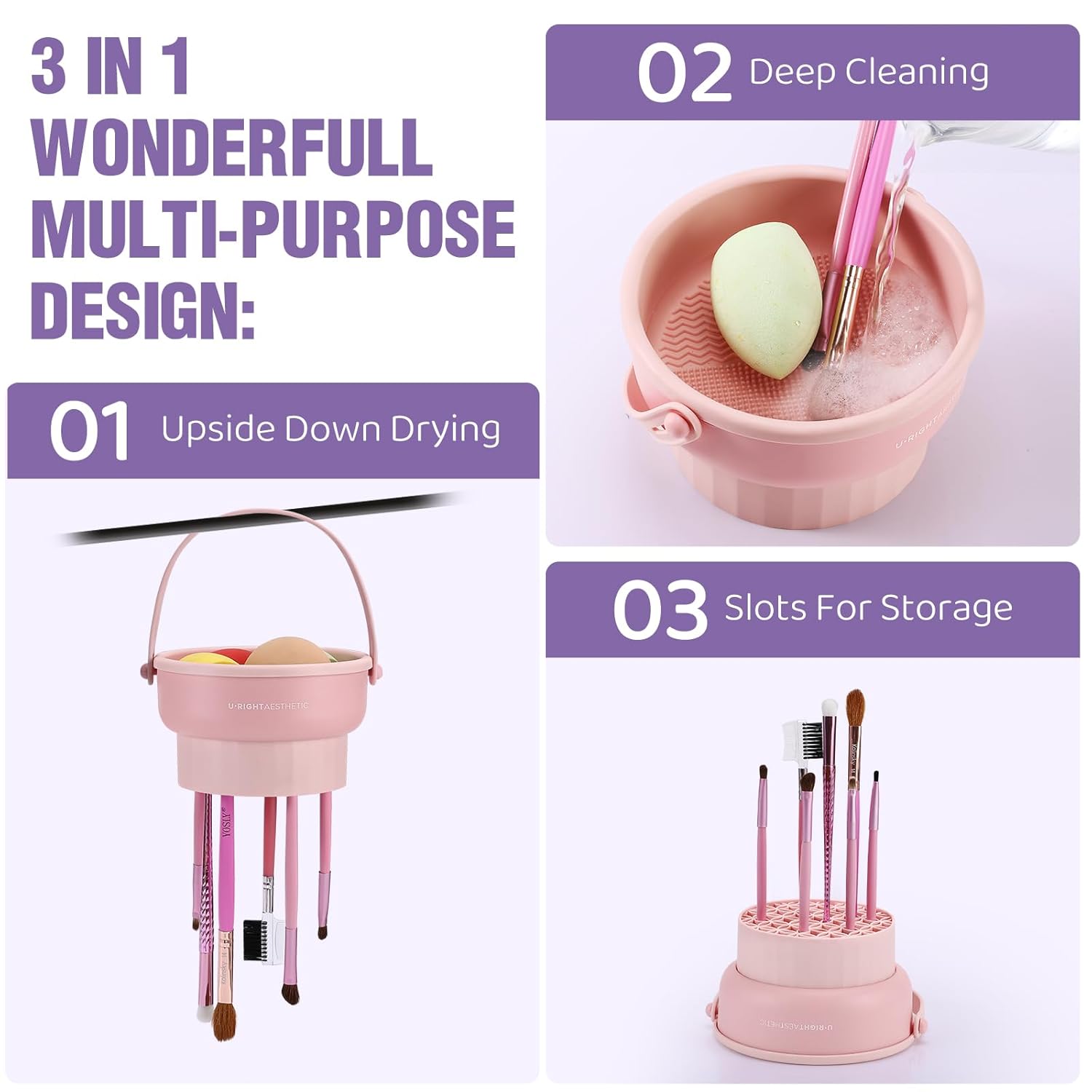 メイクブラシ洗浄ボウルビューティーエッグ洗浄ツール収納セット - Makeup Beauty Set のレビューと価格
