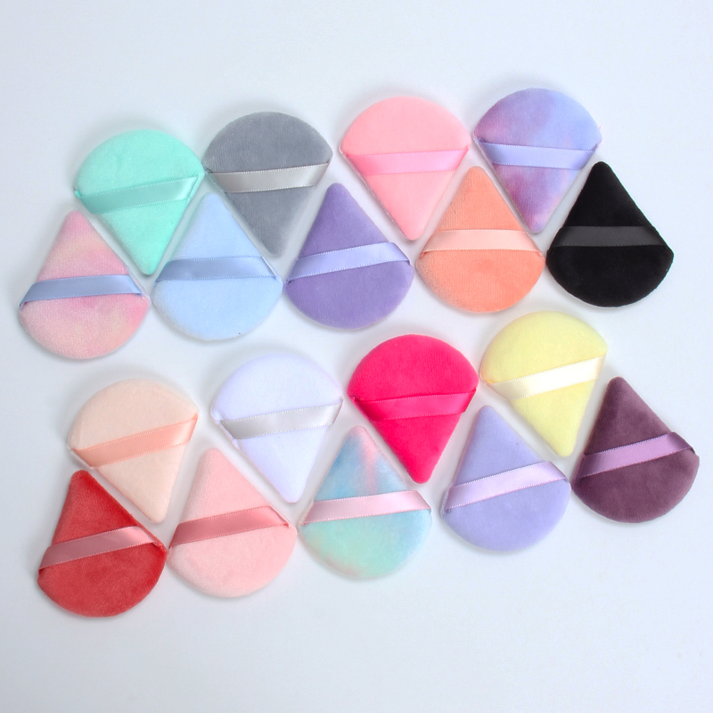 2 個の三角形パウダーパフフェイスメイクスポンジソフトベルベ - Beauty Makeup Blender のレビューと価格