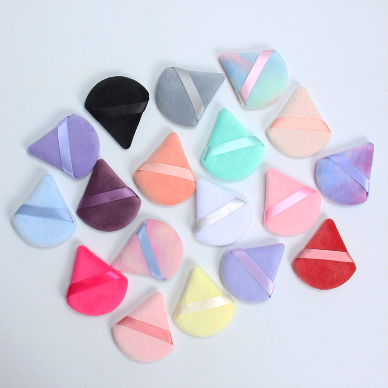 2 個の三角形パウダーパフフェイスメイクスポンジソフトベルベ - Beauty Makeup Blender のレビューと価格