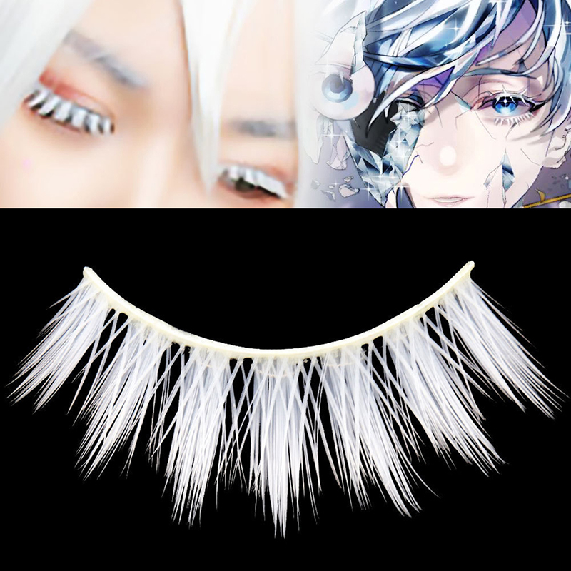 コスプレ 3 ペアシルク 3D ミンク白まつげビーガンソフト - Beauty Halloween Makeup のレビューと価格