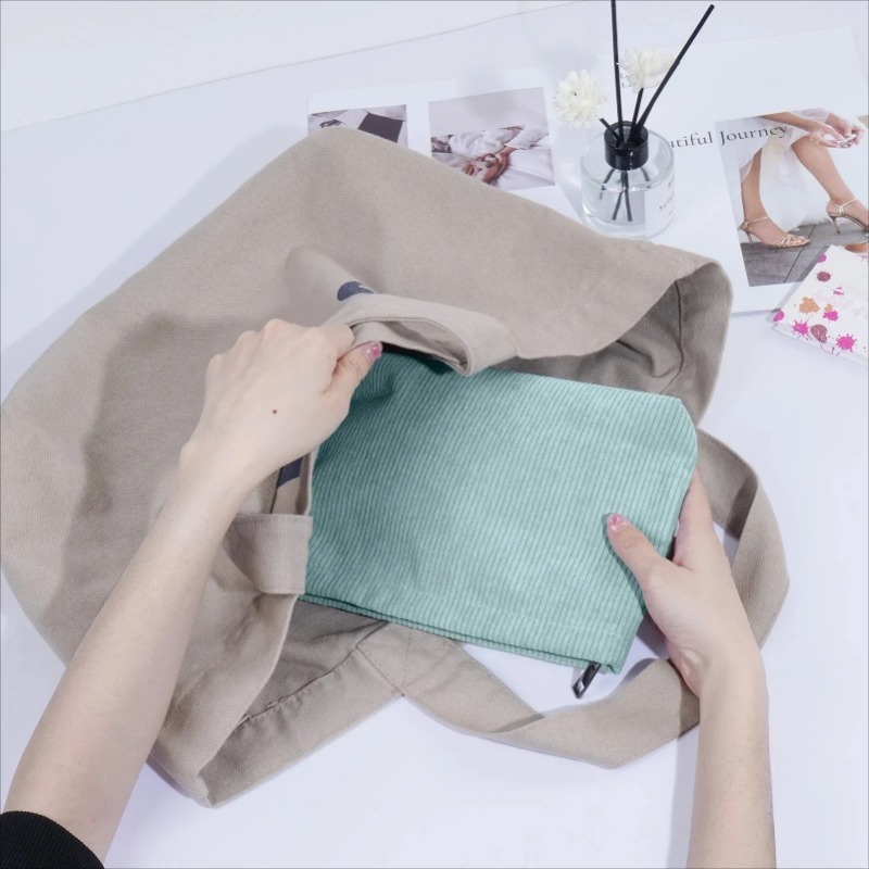 コーデュロイ旅行化粧品バッグポータブル化粧収納バッグ財布女性 - Beauty Makeup Women のレビューと価格