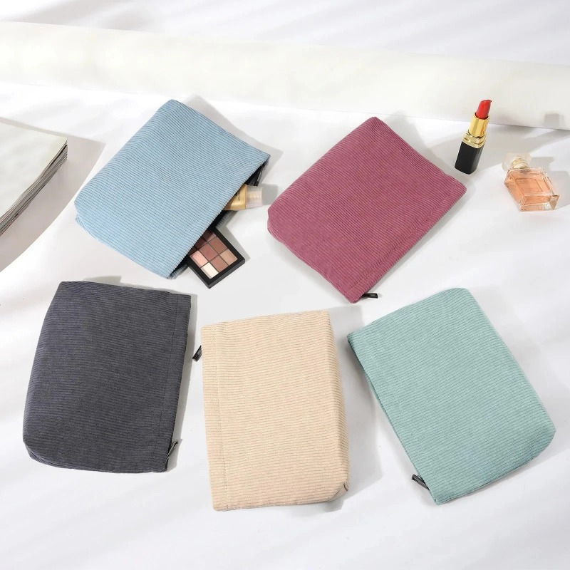 コーデュロイ旅行化粧品バッグポータブル化粧収納バッグ財布女性 - Beauty Makeup Women のレビューと価格